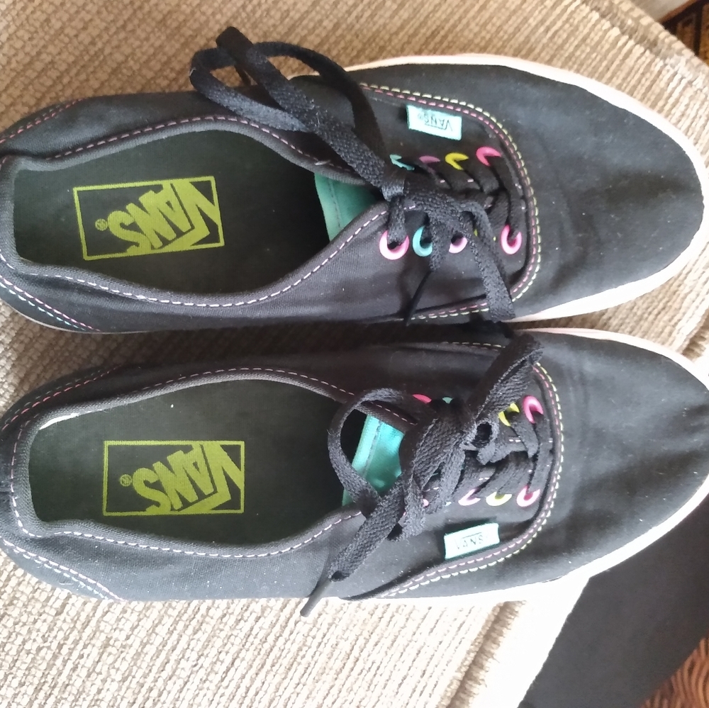 Vans Black sneakers with Colorful lace loops
